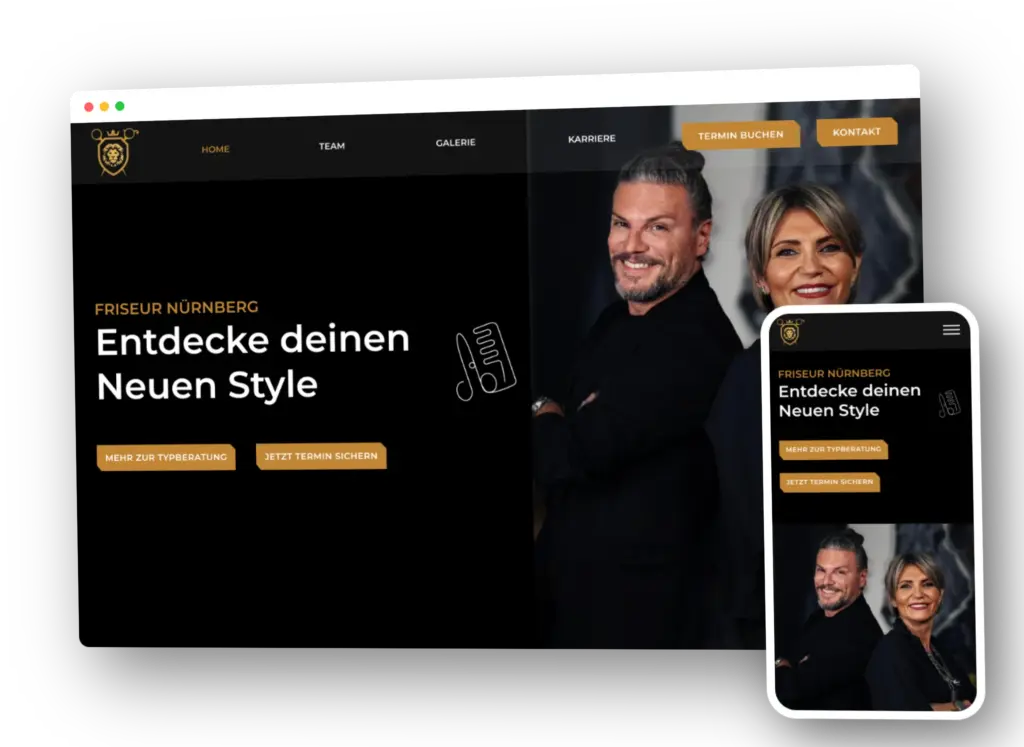 KozHair-Website auf Desktop und Smartphone