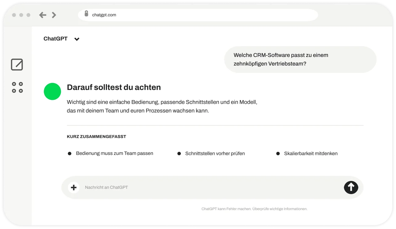 Antwort von ChatGPT mit Einordnung der Möglichkeiten