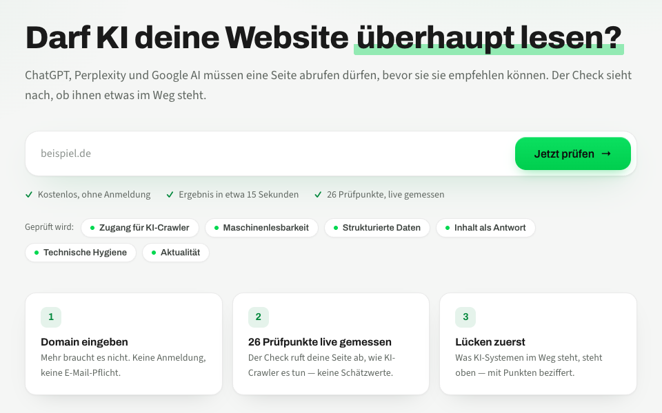 KI-Sichtbarkeits-Check